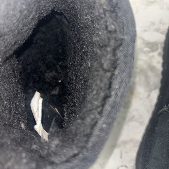 Koolaburra  by Ugg Black Victoria Mini Leather Bootie Boots Moccasin Size 7 - Picture 9 of 15